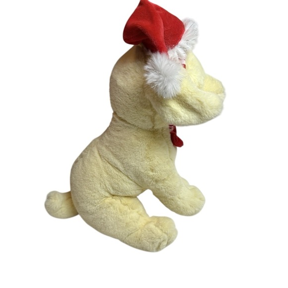 FAO Schwarz Golden Or Yellow Labrador W/ Santa Hat 14” Stuffed Animal Plush Pet - Picture 5 of 13